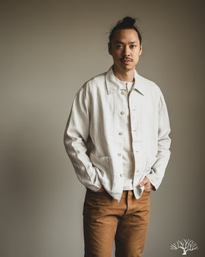 Merz b. Schwanen - JKT08LI Cropped Worker's Linen Jacket - Light