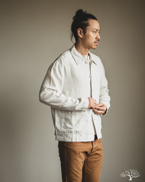 Merz b. Schwanen - JKT08LI Cropped Worker's Linen Jacket - Light