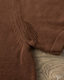 Merz b. Schwanen KNITPOLO02 Cotton Short-Sleeve Knit Polo - Chocolate