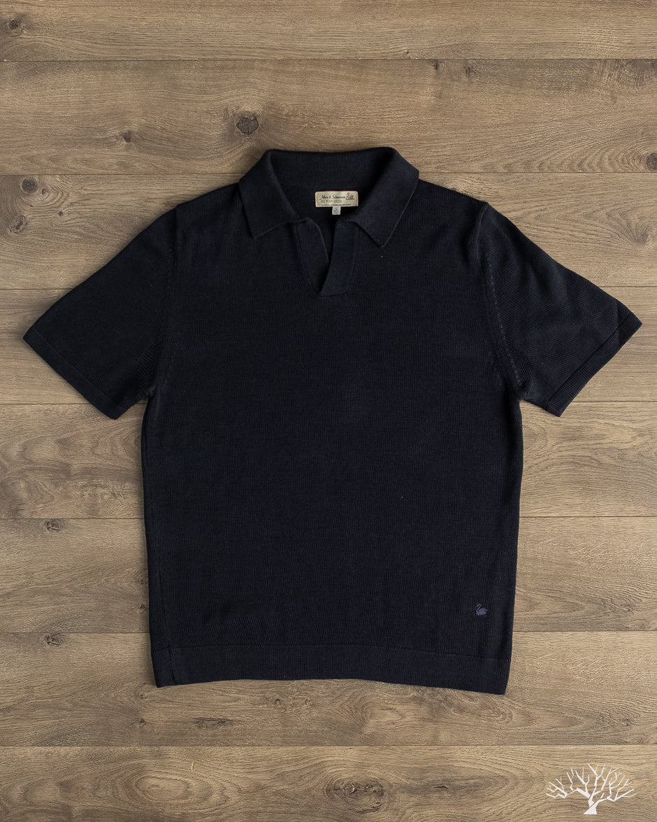 Merz b. Schwanen - KNITPOLO02 - Cotton Short-Sleeve Knit Polo