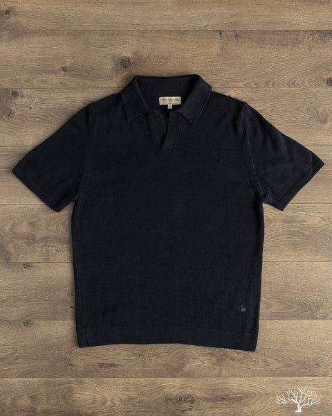 Merz b. Schwanen - KNITPOLO02 - Cotton Short-Sleeve Knit Polo