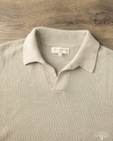 Merz b. Schwanen KNITPOLO02 Cotton Short-Sleeve Knit Polo - Sand