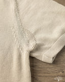 Merz b. Schwanen KNITPOLO02 Cotton Short-Sleeve Knit Polo - Sand
