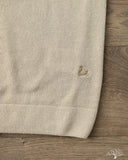Merz b. Schwanen KNITPOLO02 Cotton Short-Sleeve Knit Polo - Sand