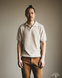 Merz b. Schwanen KNITPOLO02 Cotton Short-Sleeve Knit Polo - Sand