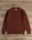 Merz b. Schwanen LOCC01 Merino Wool-Cashmere Crew Pullover - Bark Brown