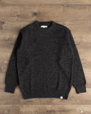 Merz b. Schwanen LOCC01 Merino Wool-Cashmere Crew Pullover - Grey Melange / Black