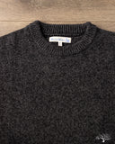 Merz b. Schwanen LOCC01 Merino Wool-Cashmere Crew Pullover - Grey Melange / Black