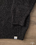 Merz b. Schwanen LOCC01 Merino Wool-Cashmere Crew Pullover - Grey Melange / Black