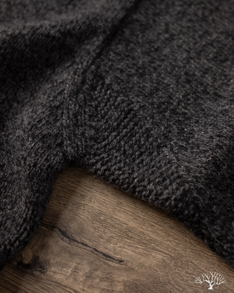 Merz b. Schwanen LOCC01 Merino Wool-Cashmere Crew Pullover - Grey Melange / Black