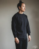 Merz b. Schwanen LOCC01 Merino Wool-Cashmere Crew Pullover - Grey Melange / Black