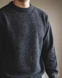 Merz b. Schwanen LOCC01 Merino Wool-Cashmere Crew Pullover - Grey Melange / Black