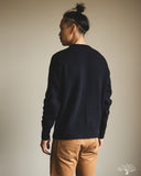 Merz b. Schwanen LOCC02 Relaxed Fit Merino-Cashmere Ribbed Pullover - Dark Navy