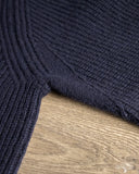 Merz b. Schwanen LOCC02 Relaxed Fit Merino-Cashmere Ribbed Pullover - Dark Navy