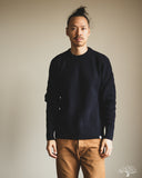 Merz b. Schwanen LOCC02 Relaxed Fit Merino-Cashmere Ribbed Pullover - Dark Navy
