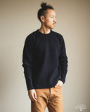 Merz b. Schwanen LOCC02 Relaxed Fit Merino-Cashmere Ribbed Pullover - Dark Navy