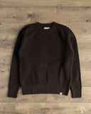 Merz b. Schwanen LOCC02 Relaxed Fit Merino-Cashmere Ribbed Pullover - Espresso