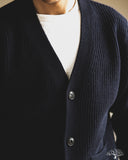 Merz b. Schwanen LOCG02 Merino-Cashmere Cardigan - Dark Navy