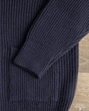 Merz b. Schwanen LOCG02 Merino-Cashmere Cardigan - Dark Navy