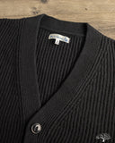 Merz b. Schwanen LOCG02 Merino-Cashmere Cardigan - Deep Black