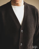Merz b. Schwanen LOCG02 Merino-Cashmere Cardigan - Espresso