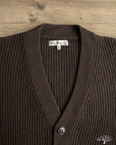 Merz b. Schwanen LOCG02 Merino-Cashmere Cardigan - Espresso