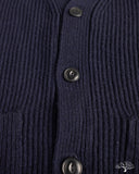 Merz b. Schwanen LOCG02 Merino Wool-Cashmere Cardigan - Dark Navy