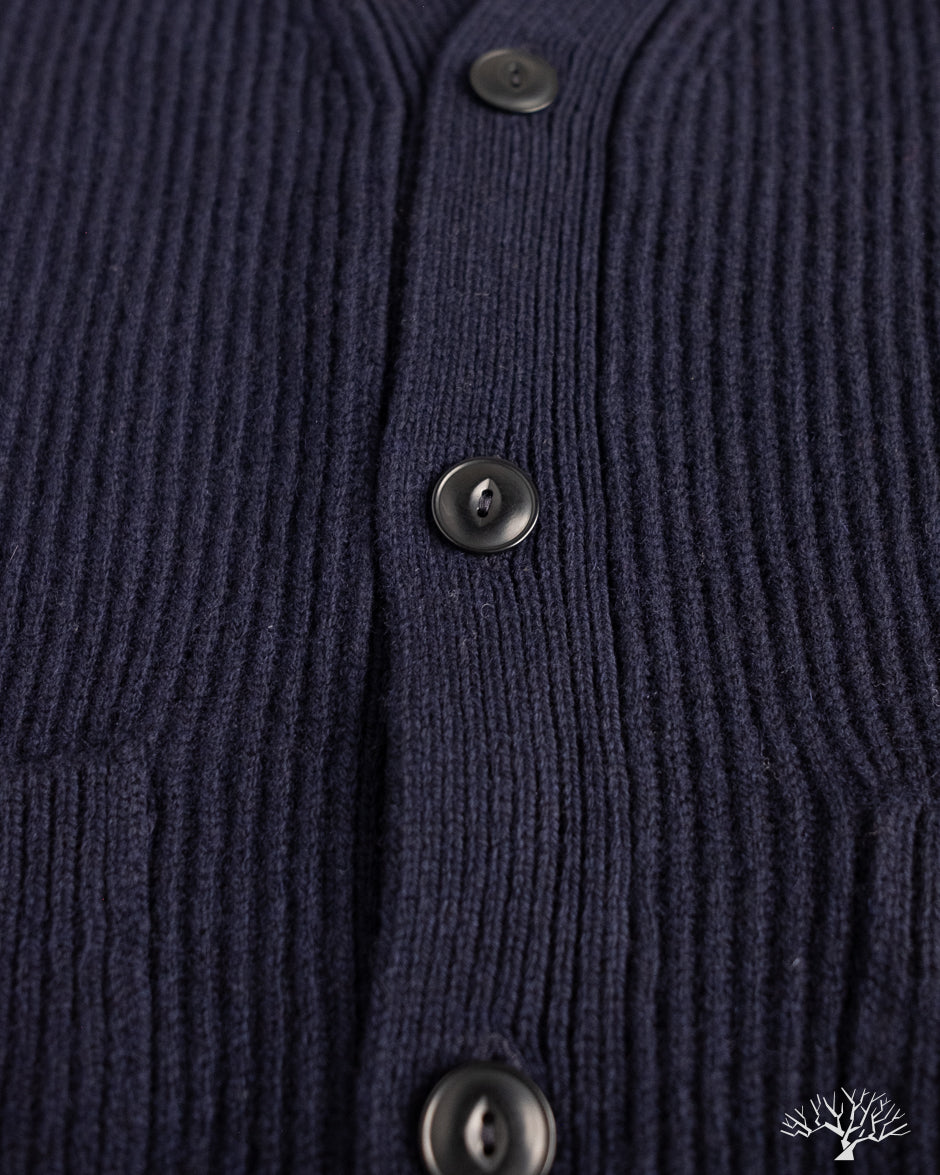 Merz b. Schwanen LOCG02 Merino Wool-Cashmere Cardigan - Dark Navy