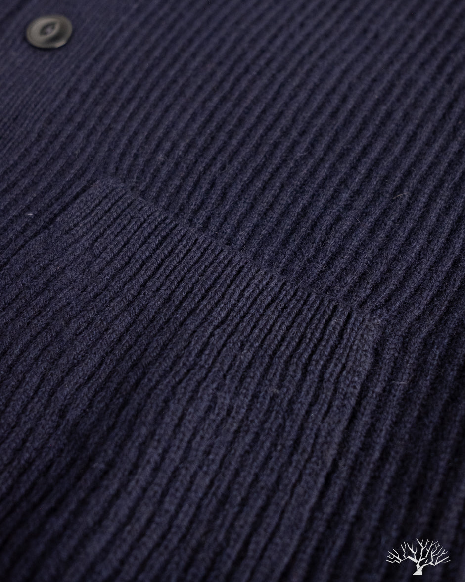 Merz b. Schwanen LOCG02 Merino Wool-Cashmere Cardigan - Dark Navy