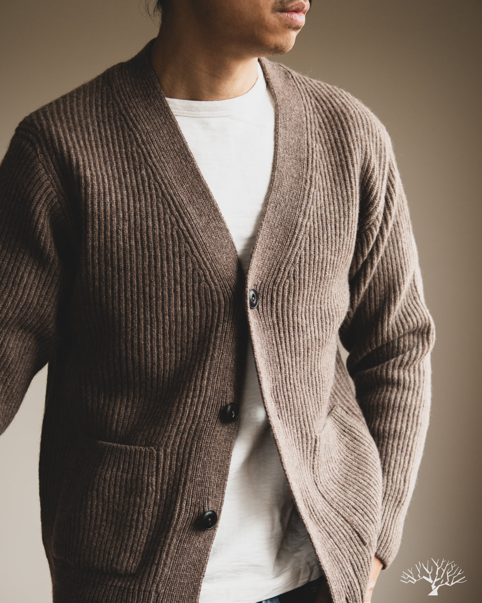 Merz b. Schwanen LOCG02 Merino Wool-Cashmere Cardigan - Grain