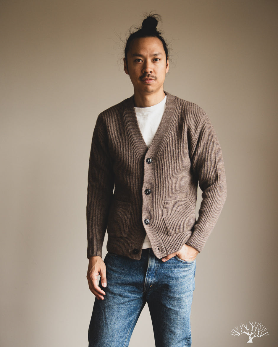 Merz b. Schwanen LOCG02 Merino Wool-Cashmere Cardigan - Grain
