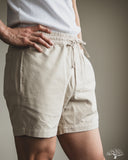 Merz b. Schwanen MALIBU01T 5" Lightweight Cotton Twill Shorts - Chalk