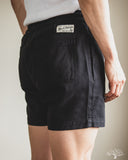 Merz b. Schwanen MALIBU01T 5" Lightweight Cotton Twill Shorts - Deep Black