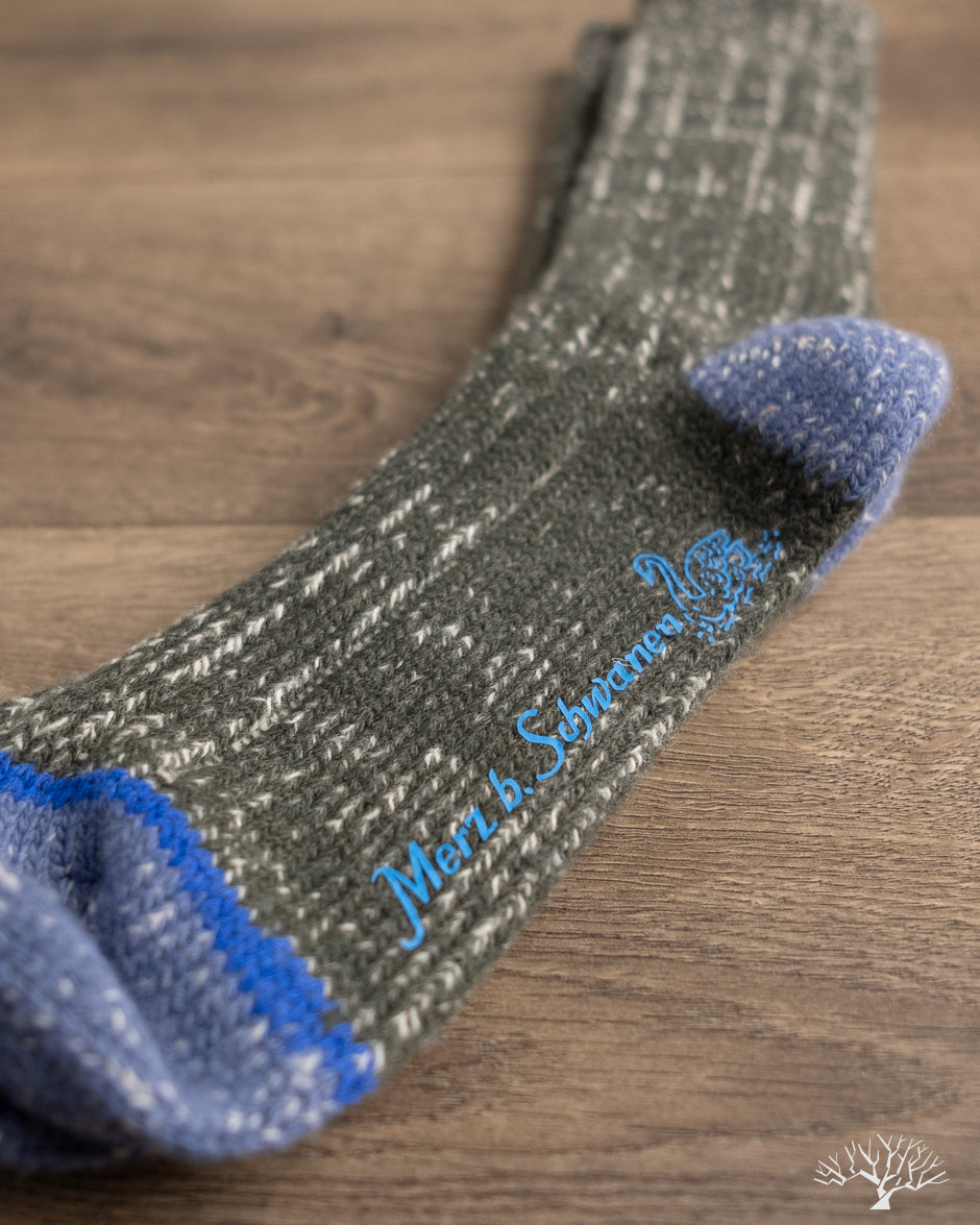 Merz b. Schwanen MW72 Extra Fine Merino Wool Socks - Army / Nature