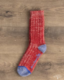 Merz b. Schwanen MW72 Extra Fine Merino Wool Socks - Red / Natural Melange