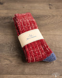 Merz b. Schwanen MW72 Extra Fine Merino Wool Socks - Red / Natural Melange