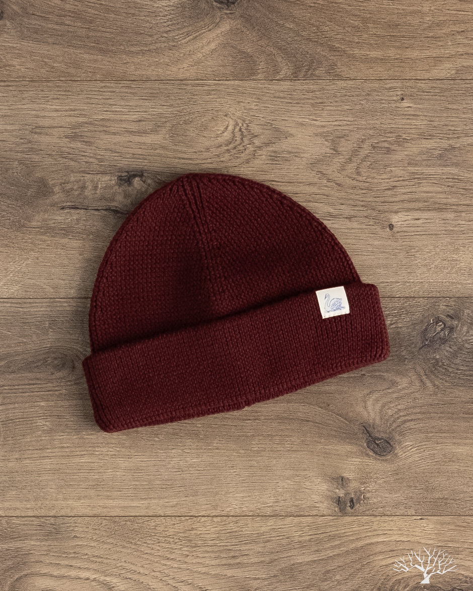 Merz b. Schwanen MWBN05 Merino Wool Ribbed Watch Cap - Burgundy