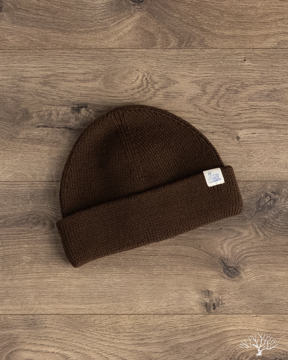 Merz b. Schwanen MWBN05 Merino Wool Ribbed Watch Cap - Coffee