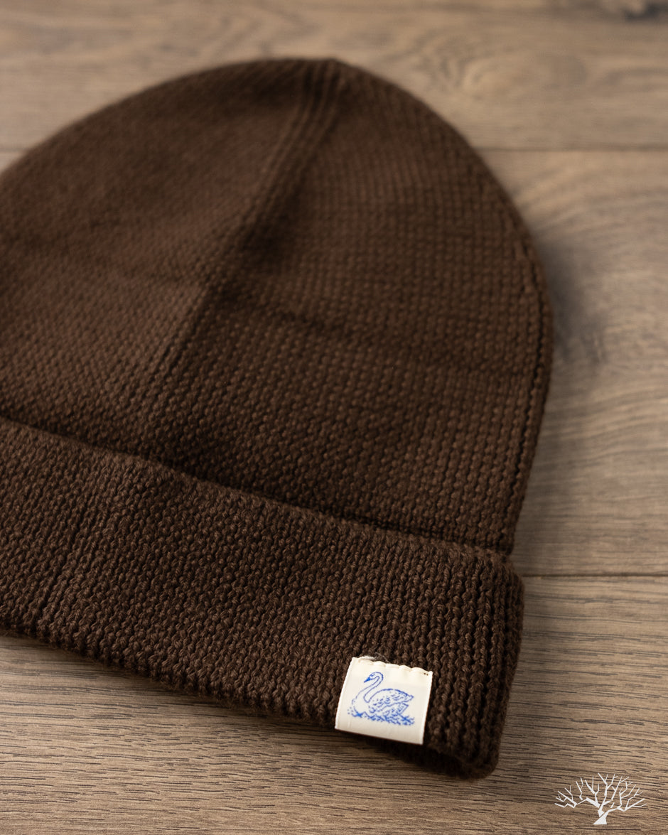 Merz b. Schwanen MWBN05 Merino Wool Ribbed Watch Cap - Coffee
