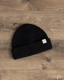 Merz b. Schwanen MWBN05 Merino Wool Ribbed Watch Cap - Deep Black