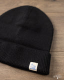 Merz b. Schwanen MWBN05 Merino Wool Ribbed Watch Cap - Deep Black