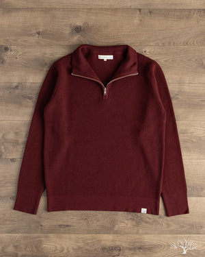 Merz b. Schwanen - MWZP04 Merino Wool Ribbed Half-Zip Pullover