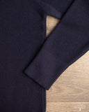 Merz b. Schwanen MWZP04 Merino Wool Ribbed Half-Zip Pullover - Dark Navy