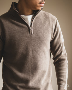 Merz b. Schwanen - MWZP04 Merino Wool Ribbed Half-Zip Pullover