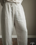 Merz b. Schwanen PANTS05LI Linen Drawstring Pants - Light Stone