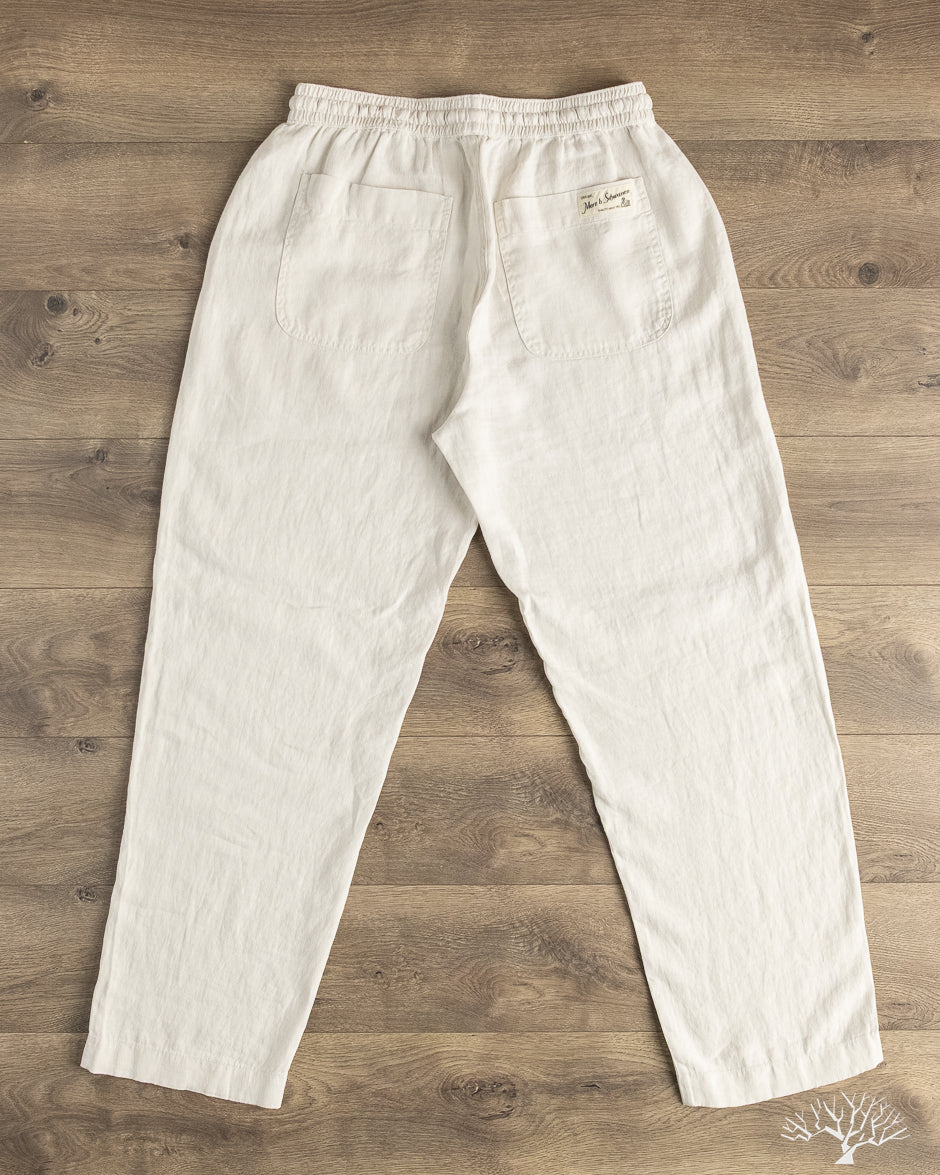Merz b. Schwanen - PANTS05LI Linen Drawstring Pants - Light Stone