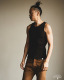 Merz b. Schwanen RIBTANK01 Ribbed Tank Top - Espresso