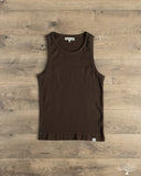 Merz b. Schwanen RIBTANK01 Ribbed Tank Top - Espresso