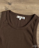 Merz b. Schwanen RIBTANK01 Ribbed Tank Top - Espresso