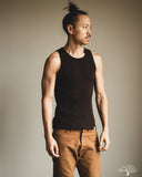 Merz b. Schwanen RIBTANK01 Ribbed Tank Top - Espresso